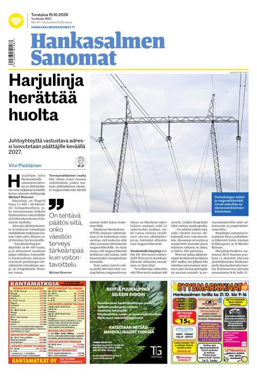 Hankasalmen Sanomat 15.10.2026