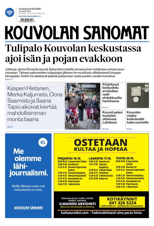 Kouvolan Sanomat 15.10.2026