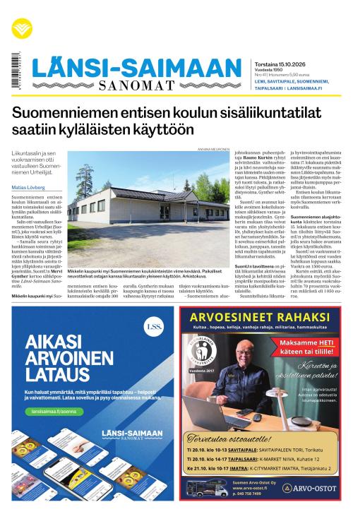 Länsi-Saimaan Sanomat 15.10.2026