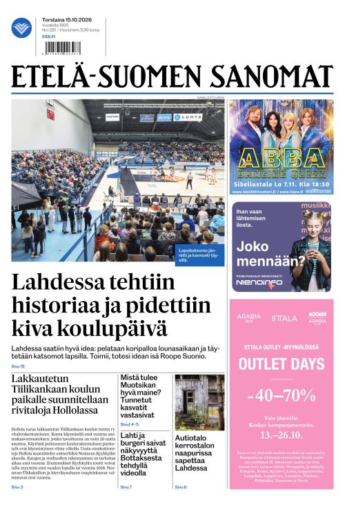Etelä-Suomen Sanomat 15.10.2026