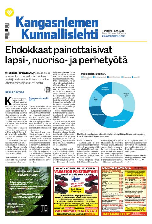 Kangasniemen kunnallislehti 15.10.2026