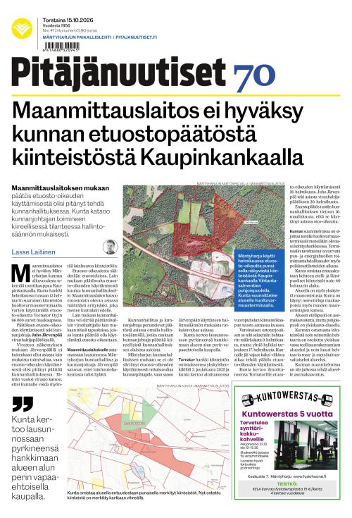 Pitäjänuutiset 15.10.2026