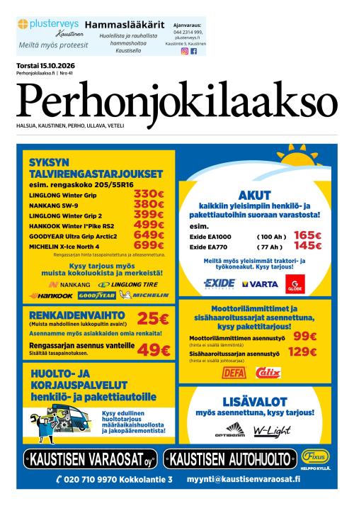Perhonjokilaakso 15.10.2026