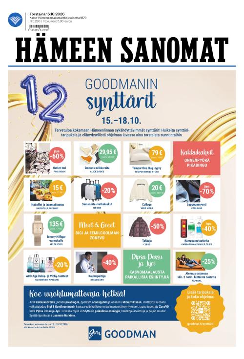 Hämeen Sanomat 15.10.2026