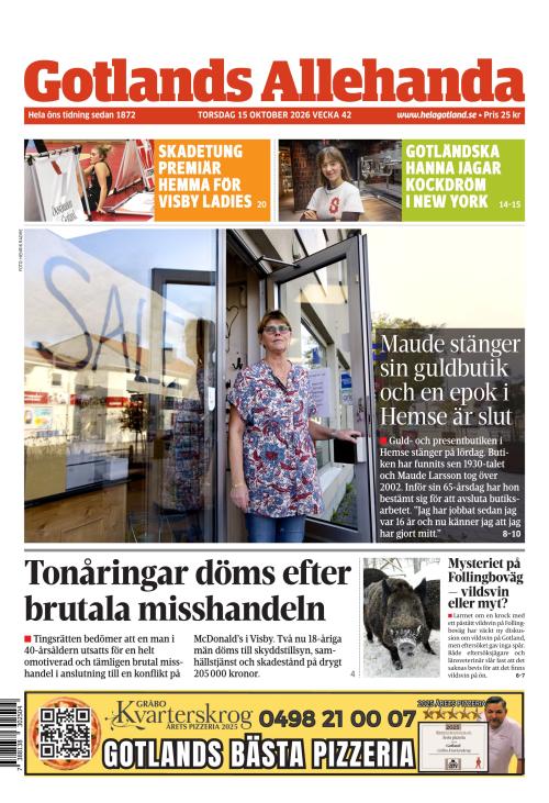 Gotlands Allehanda 15.10.2026
