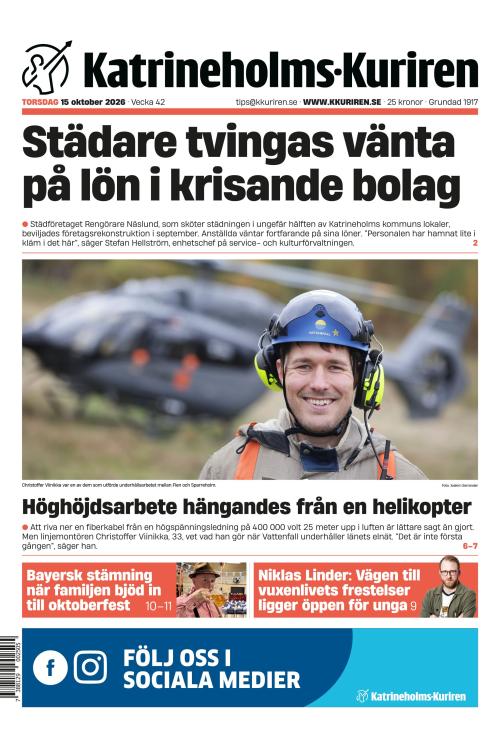 Katrineholms-Kuriren 15.10.2026