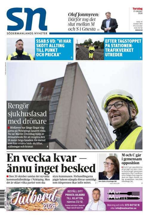 Södermanlands Nyheter 15.10.2026