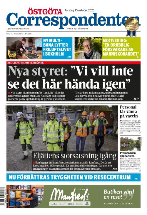 Östgöta Correspondenten 15.10.2026