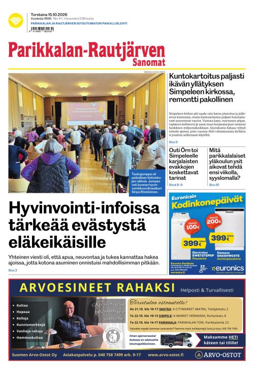 Parikkalan-Rautjärven Sanomat 15.10.2026