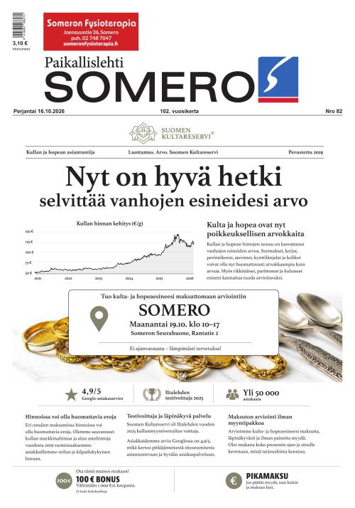 Paikallislehti Somero 16.10.2026