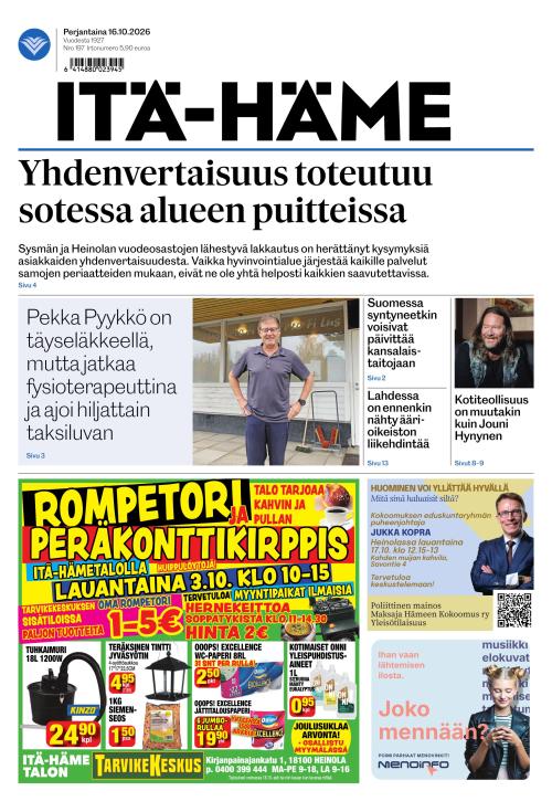 Itä-Häme 16.10.2026