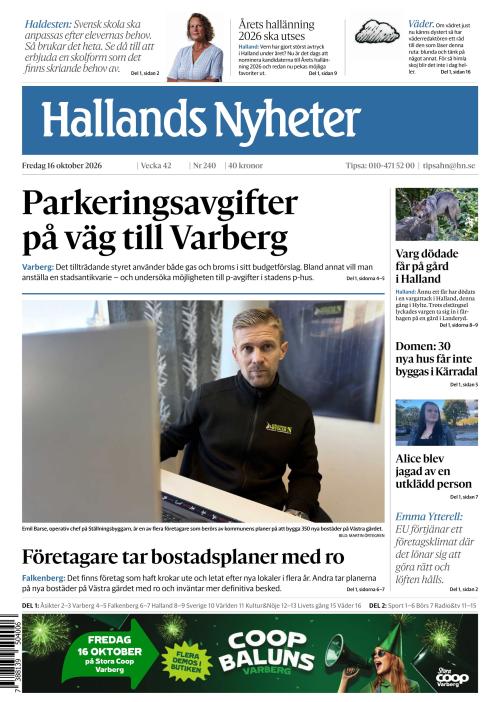 Hallands Nyheter 16.10.2026