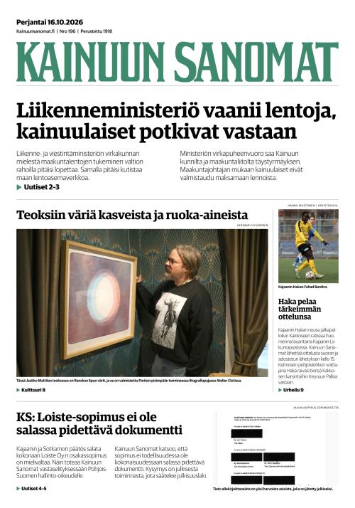 Kainuun Sanomat 16.10.2026