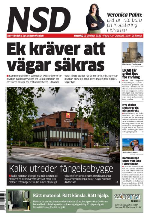 Norrländska Socialdemokraten 16.10.2026