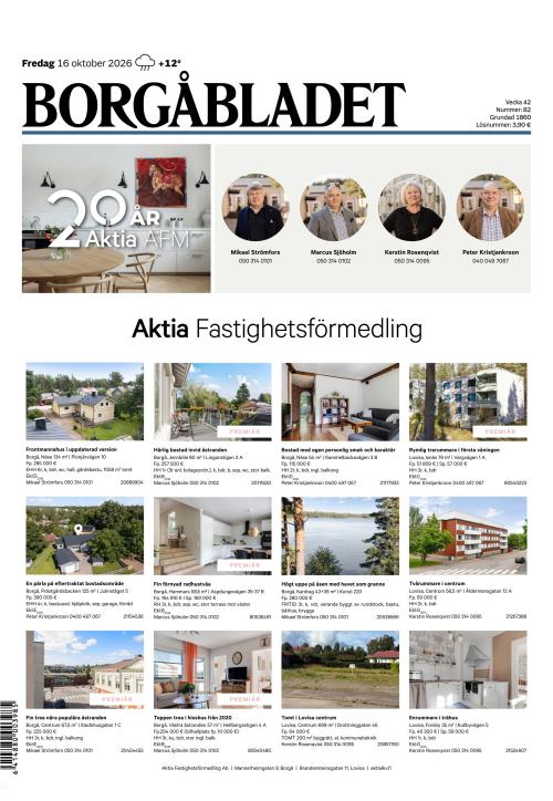 Borgåbladet 16.10.2026