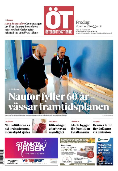 Österbottens Tidning 16.10.2026