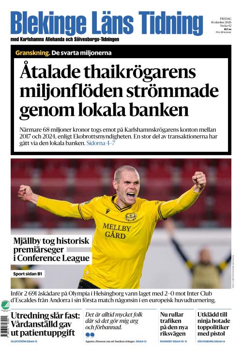 Blekinge Läns Tidning 16.10.2026