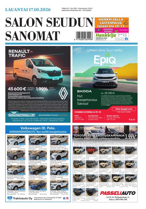 Salon Seudun Sanomat 17.10.2026