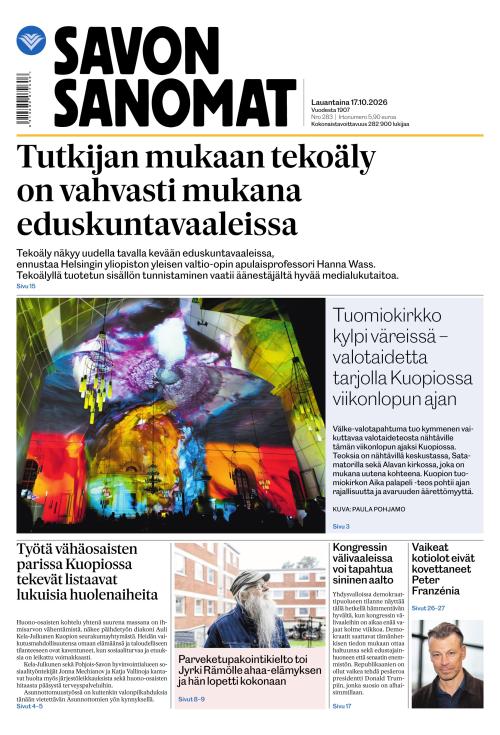 Savon Sanomat 17.10.2026