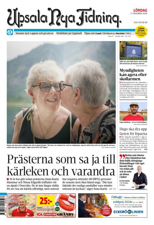 Upsala Nya Tidning 17.10.2026