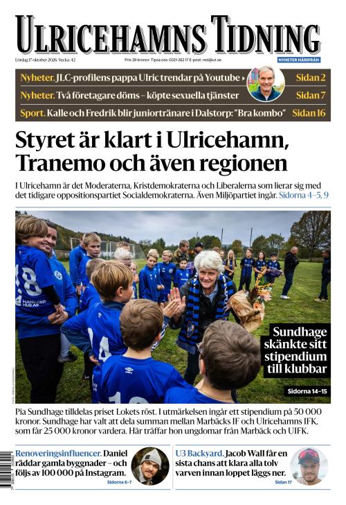 Ulricehamns Tidning 17.10.2026