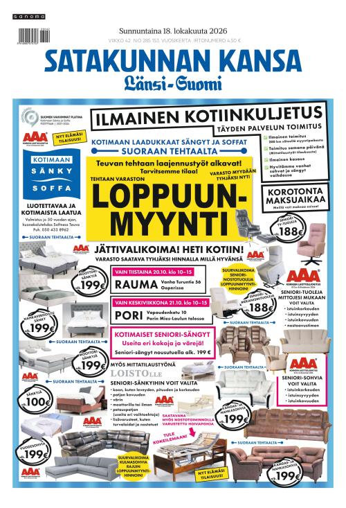 Satakunnan Kansa Länsi-Suomi 18.10.2026