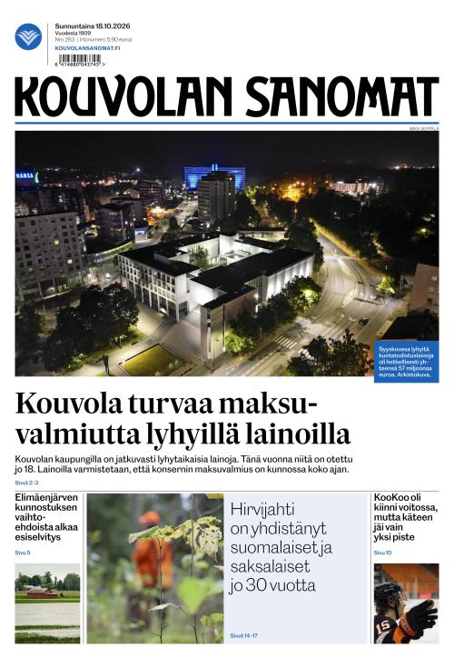 Kouvolan Sanomat 18.10.2026