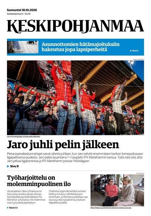 Keskipohjanmaa 18.10.2026
