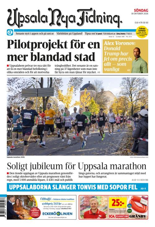 Upsala Nya Tidning 18.10.2026