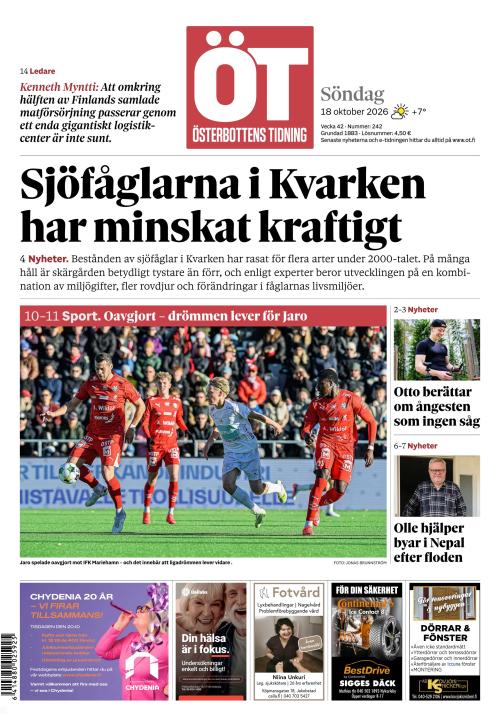Österbottens Tidning 18.10.2026