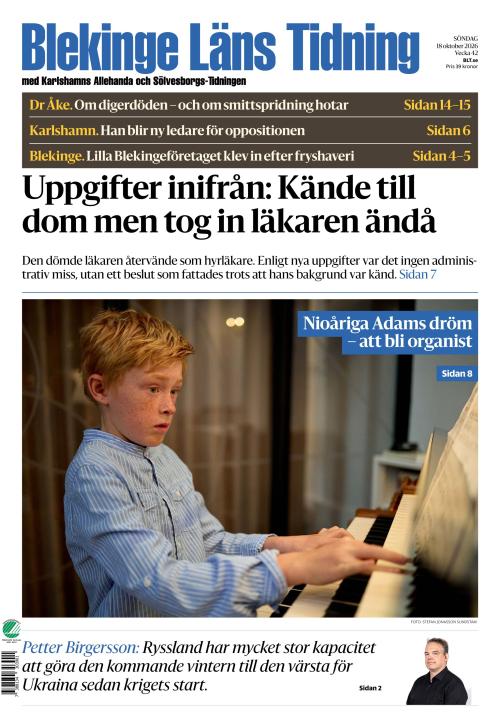 Blekinge Läns Tidning 18.10.2026