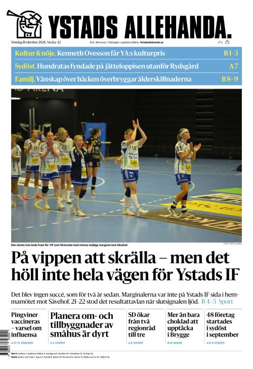 Ystads Allehanda 18.10.2026