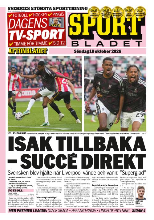 Aftonbladet Sportbladet 18.10.2026