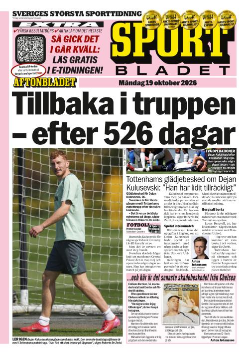 Aftonbladet Sportbladet 19.10.2026