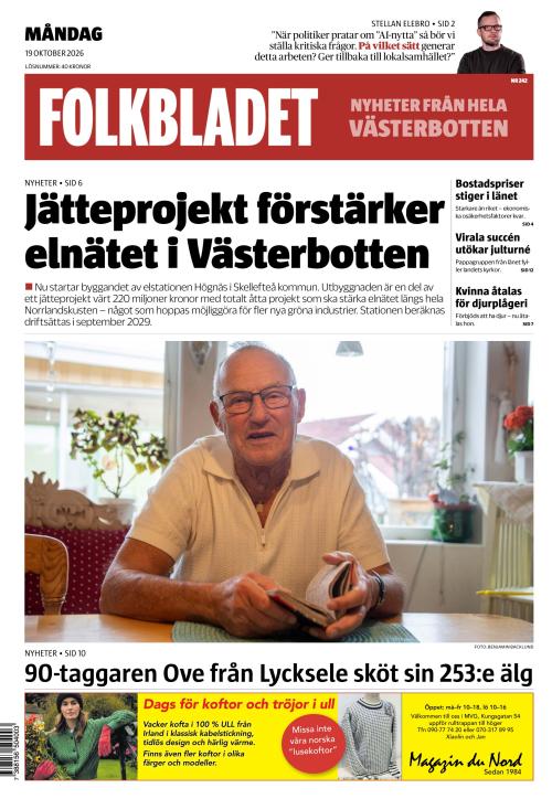 Folkbladet (Västerbotten) 19.10.2026