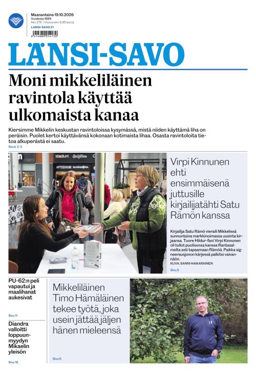 Länsi-Savo 19.10.2026