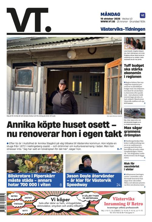 Västerviks-Tidningen 19.10.2026