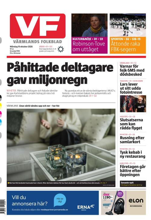Värmlands Folkblad 19.10.2026