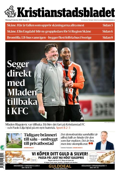 Kristianstadsbladet 19.10.2026