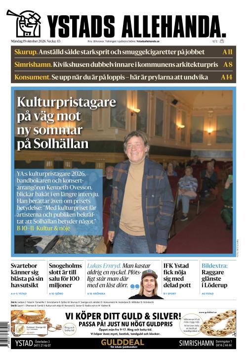 Ystads Allehanda 19.10.2026