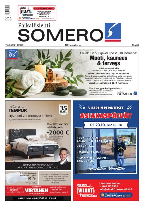 Paikallislehti Somero 20.10.2026