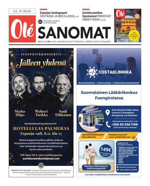 Olé Sanomat (Suomalainen Espanjassa-lehti) 42/2026