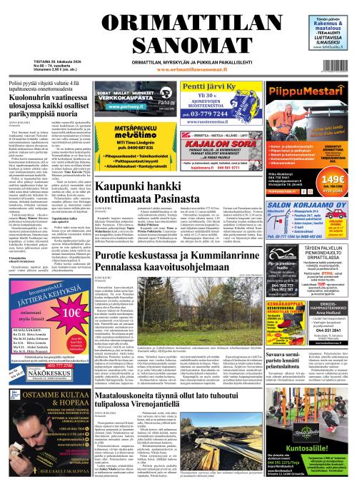 Orimattilan Sanomat 20.10.2026