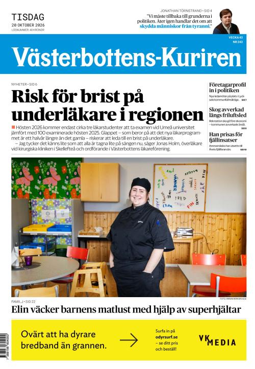 Västerbottens-Kuriren 20.10.2026