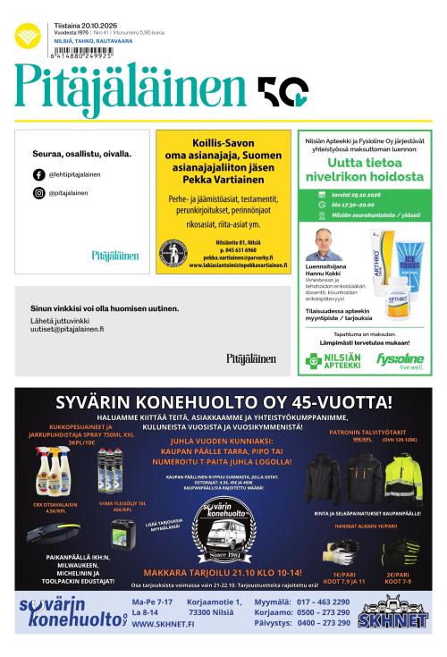 Pitäjäläinen 20.10.2026