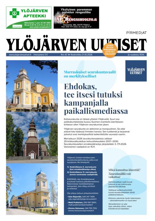 Ylöjärven Uutiset 21.10.2026