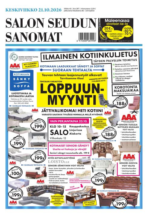 Salon Seudun Sanomat 21.10.2026