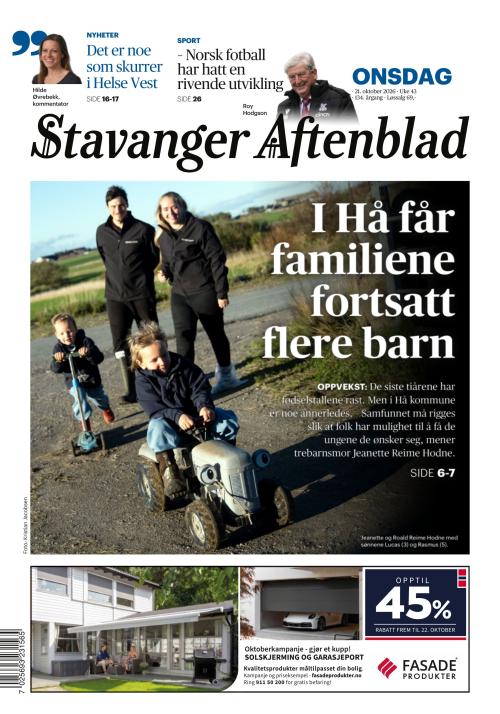 Stavanger Aftenblad 21.10.2026