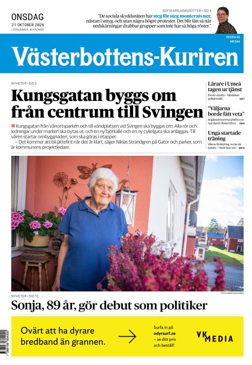 Västerbottens-Kuriren 21.10.2026
