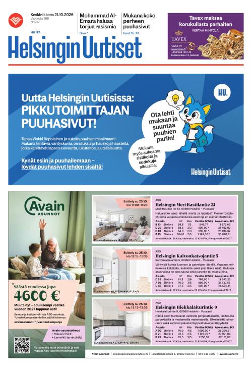 Helsingin Uutiset (Itä) 21.10.2026